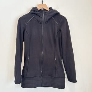Athleta Zip Up Hooded Sweatshirt Black Size XS